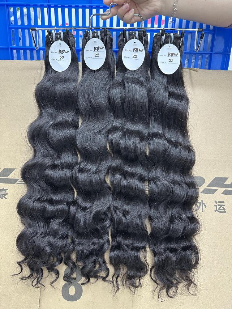 RawDonorsHair Natural colour Raw Hair Burmese Wavy Bundle Hair Weave100% Human Hair