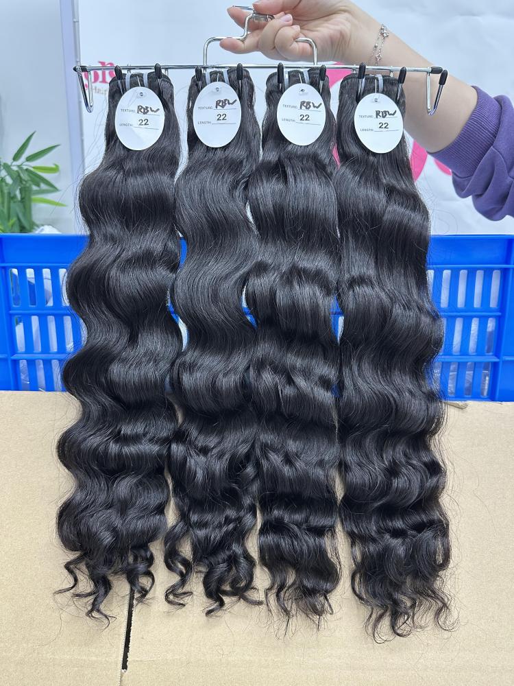 RawDonorsHair Natural colour Raw Hair Burmese Wavy Bundle Hair Weave100% Human Hair