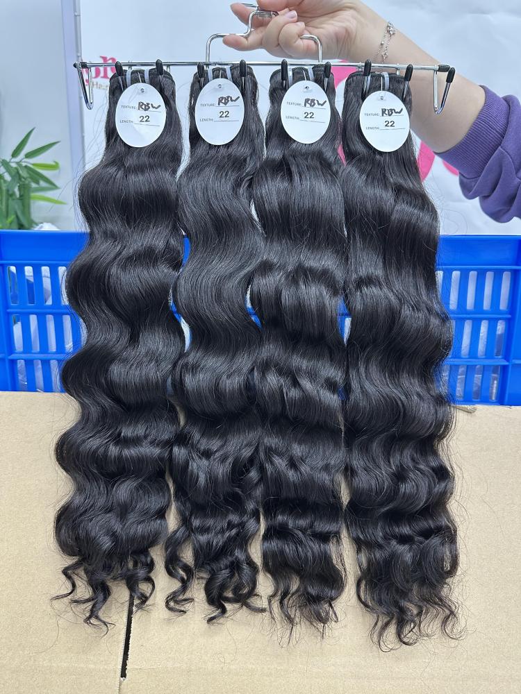 RawDonorsHair Natural colour Raw Hair Burmese Wavy Bundle Hair Weave100% Human Hair