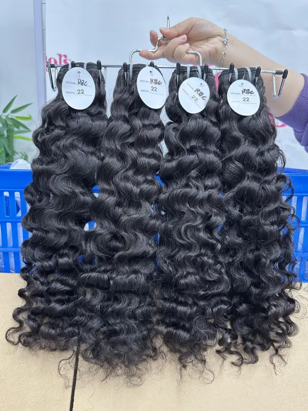Raw DonorsHair Natural colour Raw Hair Burmese Curly  Bundle Hair Weave100% Human Hair