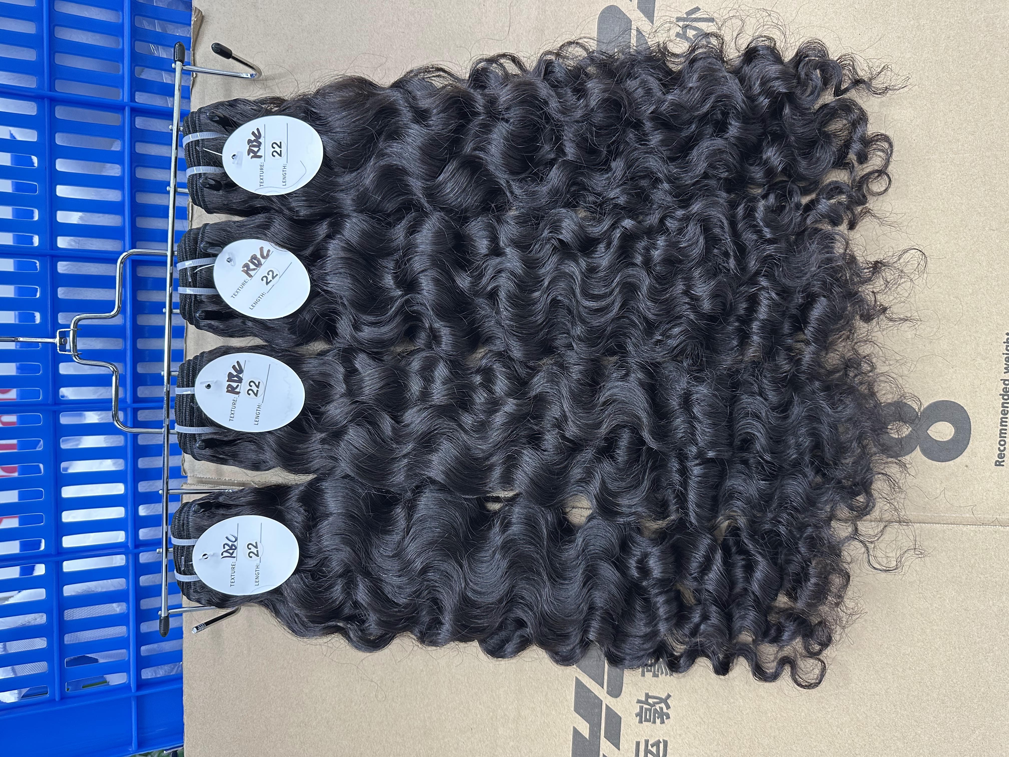 Raw DonorsHair Natural colour Raw Hair Burmese Curly  Bundle Hair Weave100% Human Hair
