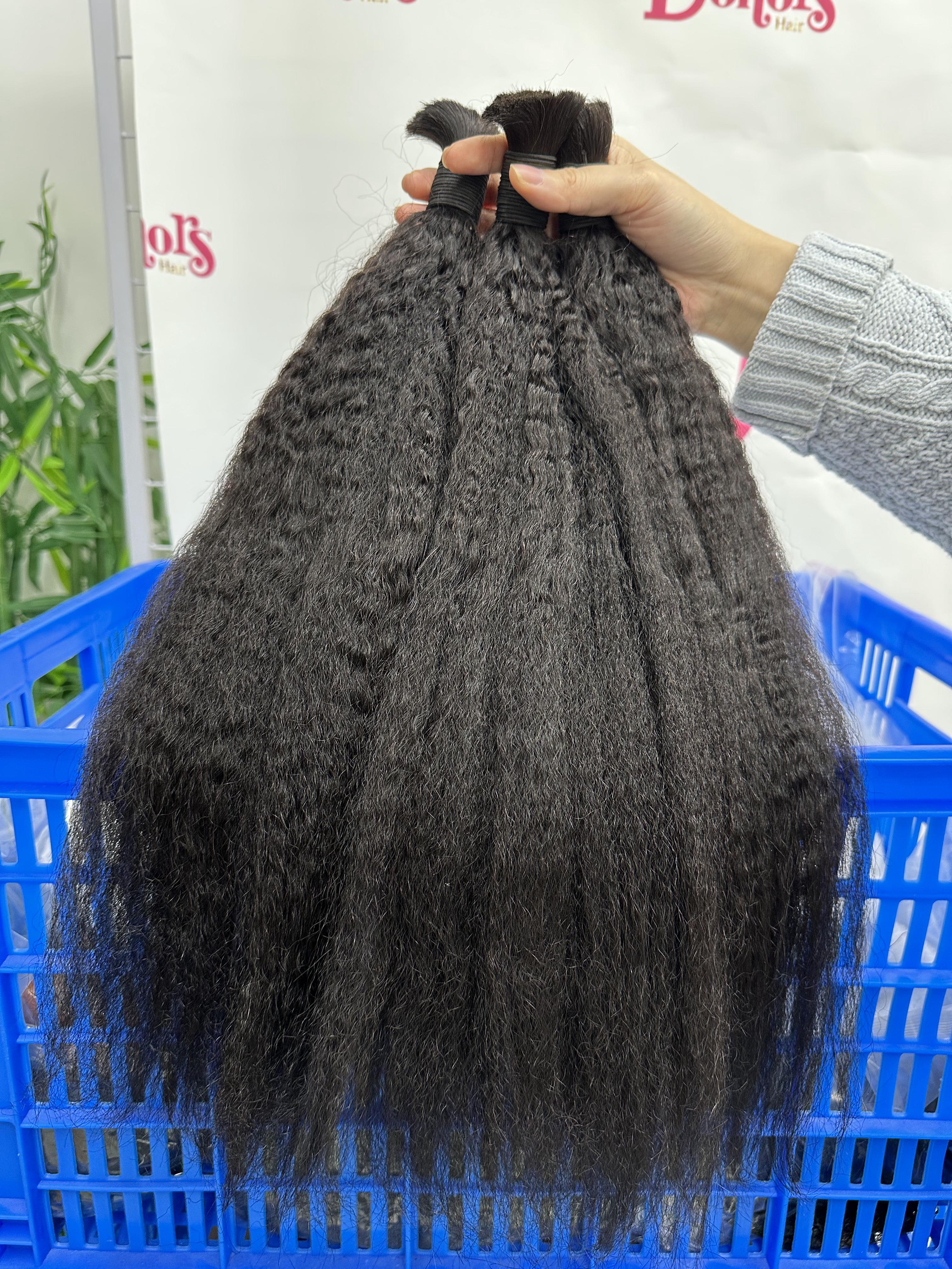 Free Shipping Bulk DonorsHair 100% Human Hair Natural All Textures Bulk Hair For Braiding Bundles No Weft Braiding Hair Extension Human Braiding Hair 1 Bundle 100g Water Wave Bulk Human Hair for Braiding No