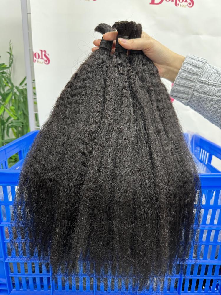 Free Shipping Bulk DonorsHair 100% Human Hair Natural All Textures Bulk Hair For Braiding Bundles No Weft Braiding Hair Extension Human Braiding Hair 1 Bundle 100g Water Wave Bulk Human Hair for Braiding No