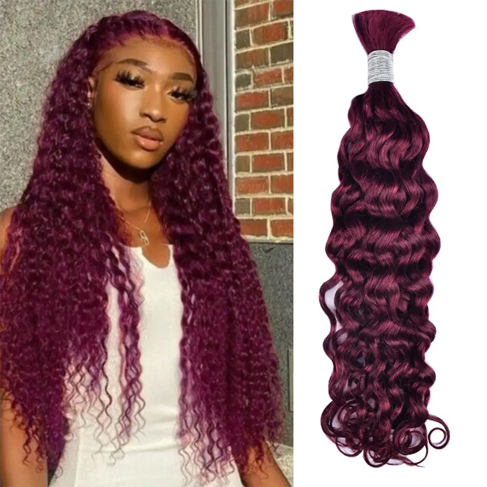 Colour #99J ltalian Curly Bulk Hair 100% Human Hair  No Weft Bulk Hair for Human Hair DonorsHair