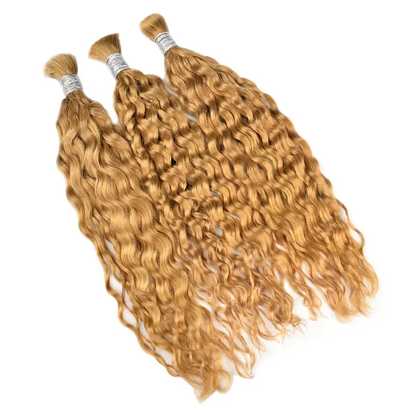 Colour #27 lWater Wave Bulk Hair 100% Human Hair  No Weft Bulk Hair for Human Hair DonorsHair