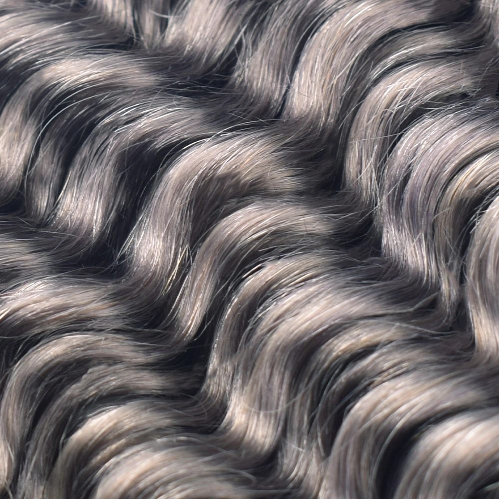 Colour Bulk Hair ##Gray Deep Wav 100% Human Hair  No Weft Bulk Hair for Human Hair DonorsHair