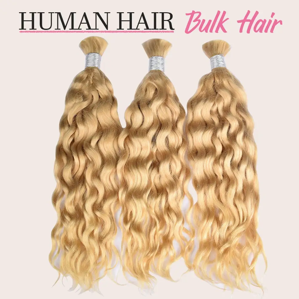 Colour #613 Water Wave Bulk Hair 100% Human Hair  No Weft Bulk Hair for Human Hair DonorsHair