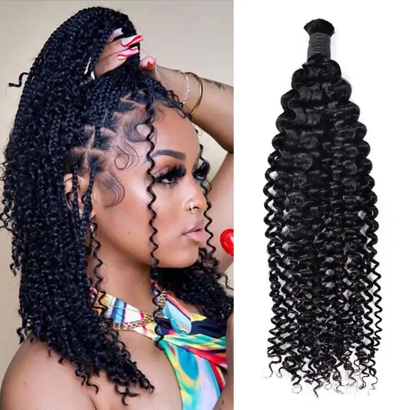Natural Black All Textures Bulk Hair 100% Human Hair No Weft Bulk Hair for Human Hair DonorsHair