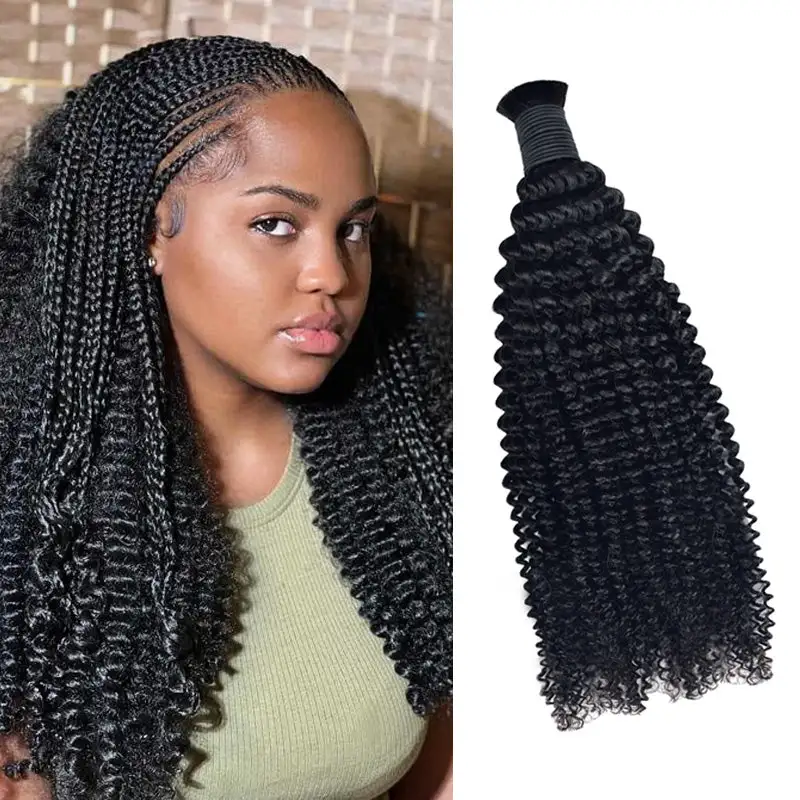 Natural Black All Textures Bulk Hair 100% Human Hair No Weft Bulk Hair for Human Hair DonorsHair