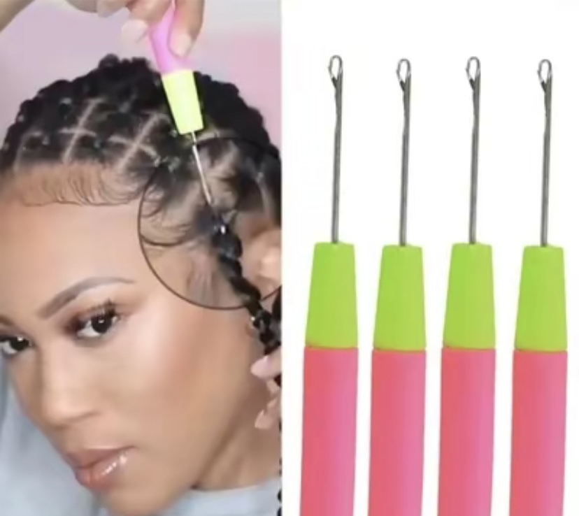 Hair Crochet Hook Set, Hair Crochet Braids ToolProfessional Heatless Styling Tools for Women & Girls