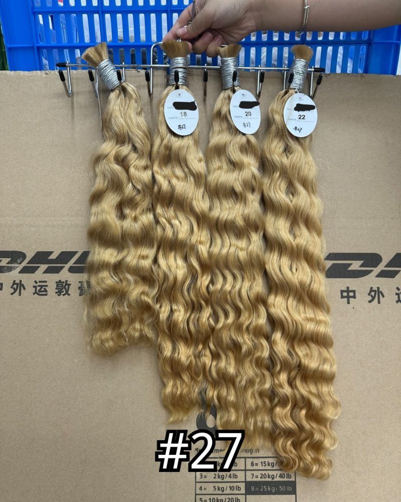 Natural Black All Textures Raw Bulk Hair 100% Human Hair No Weft Bulk Hair for Human Hair DonorsHair（Customized colors）
