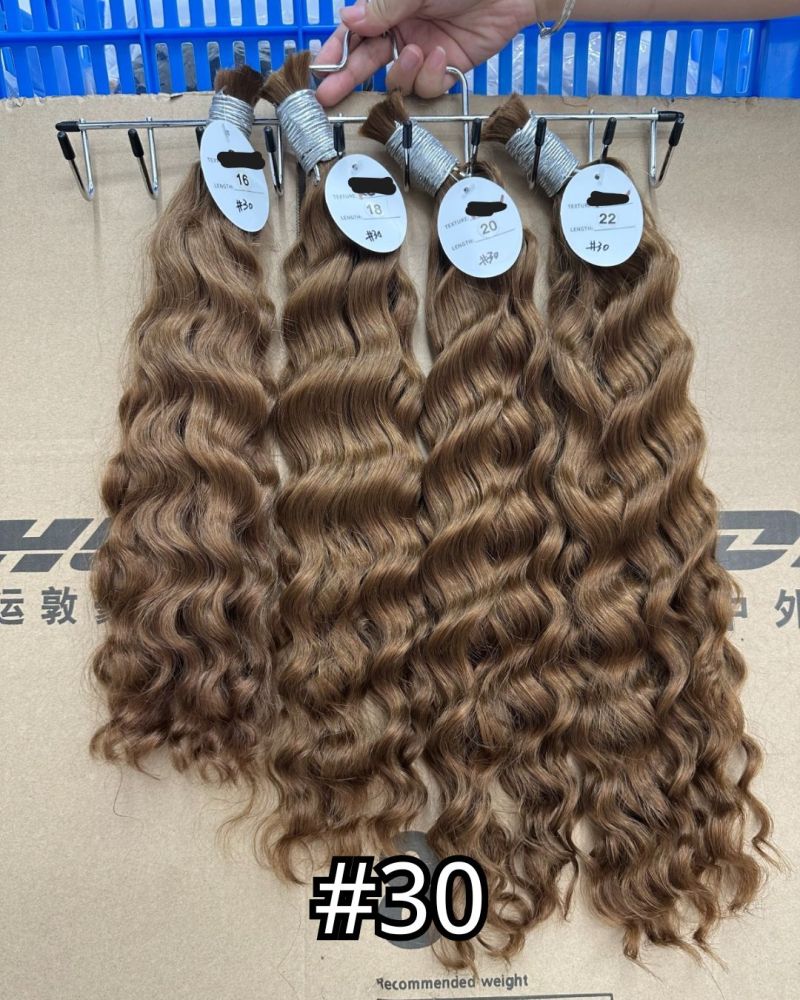 Natural Black All Textures Raw Bulk Hair 100% Human Hair No Weft Bulk Hair for Human Hair DonorsHair（Customized colors）