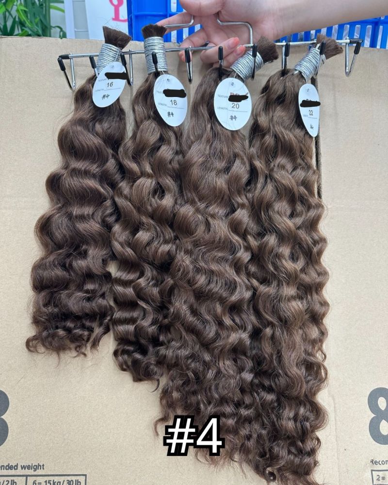 Natural Black All Textures Raw Bulk Hair 100% Human Hair No Weft Bulk Hair for Human Hair DonorsHair（Customized colors）
