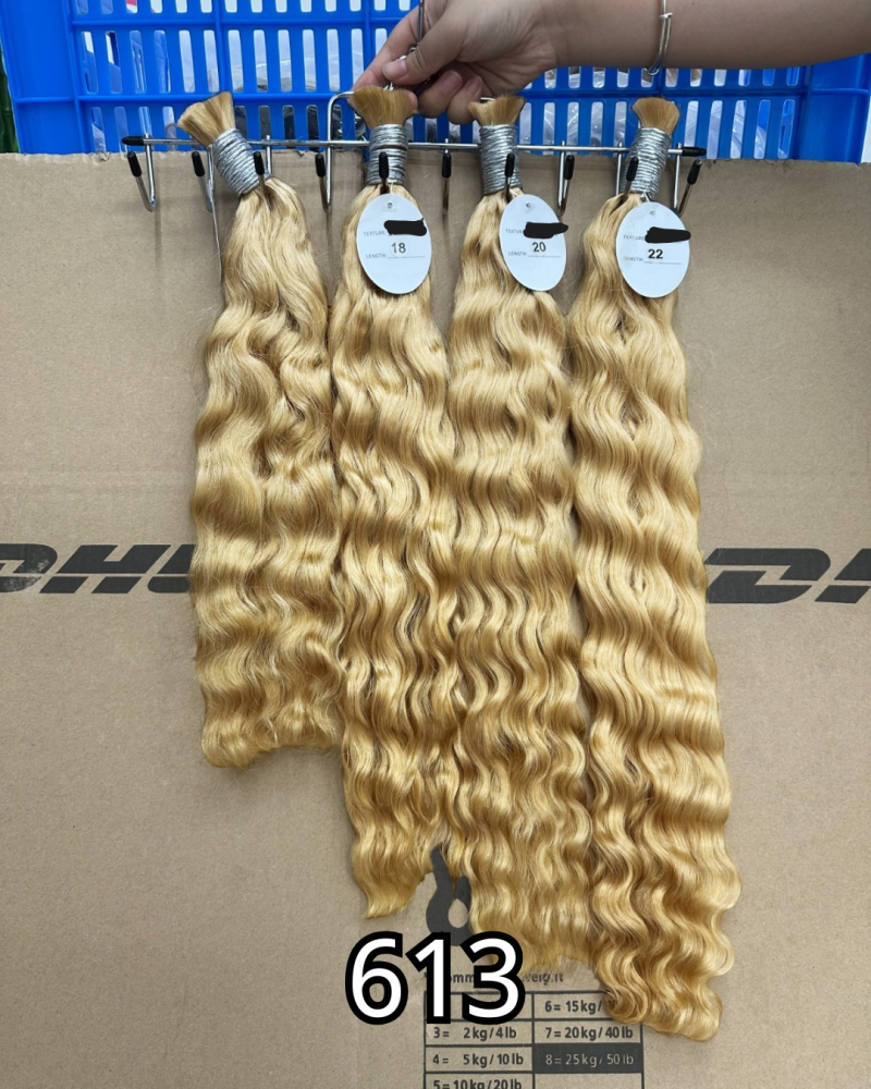 Natural Black All Textures Raw Bulk Hair 100% Human Hair No Weft Bulk Hair for Human Hair DonorsHair（Customized colors）