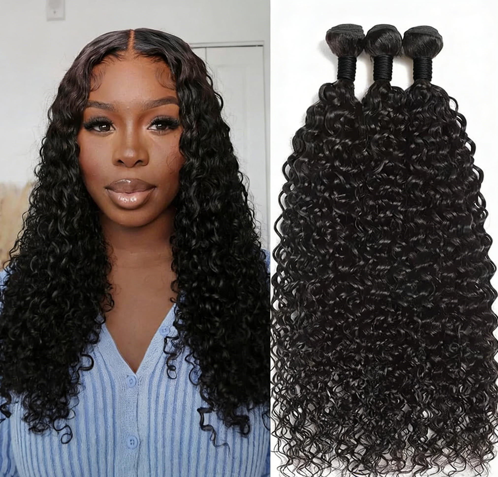 RawDonorsHair In Mink Water Wave Human Hair Mink Bundle Deal