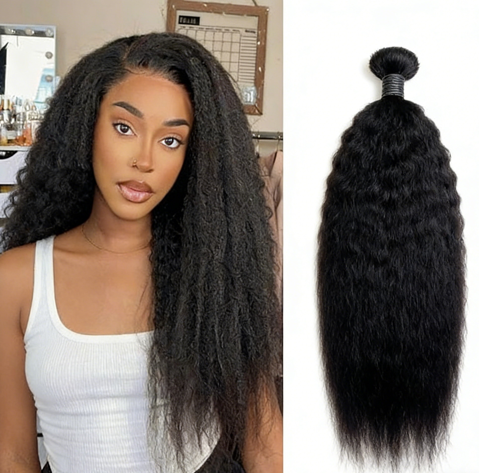 RawDonorsHair In Mink Kinky Straight Human Hair Mink Bundle Deal