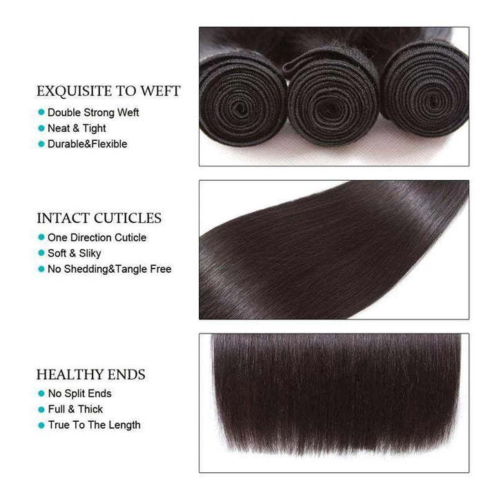 100% Mink Straight Bundle Hair (100g) - Tangle Free Grade 3/4 Bundles