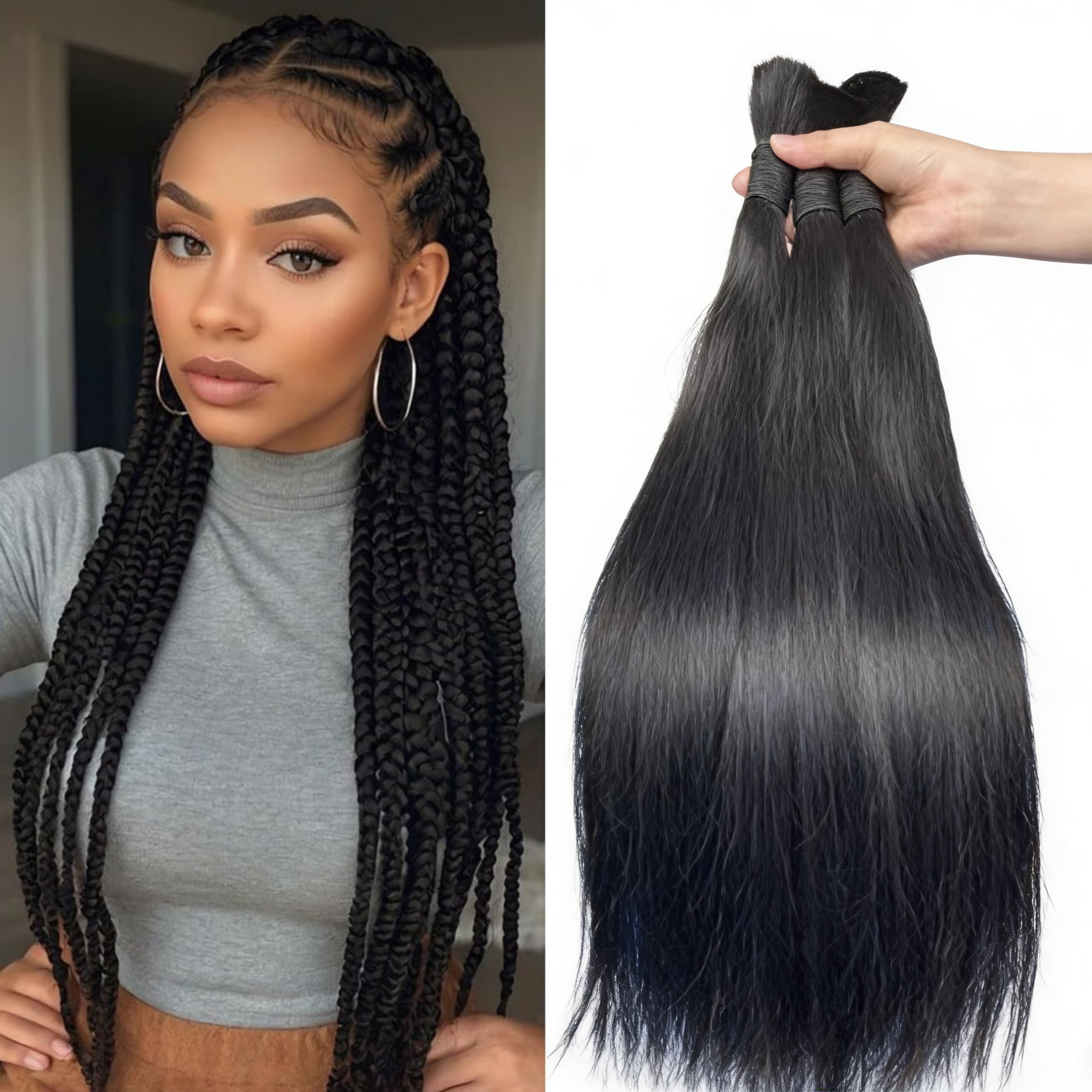 RawDonorsHair In Mink Straight Human Hair Mink Bulk Deal