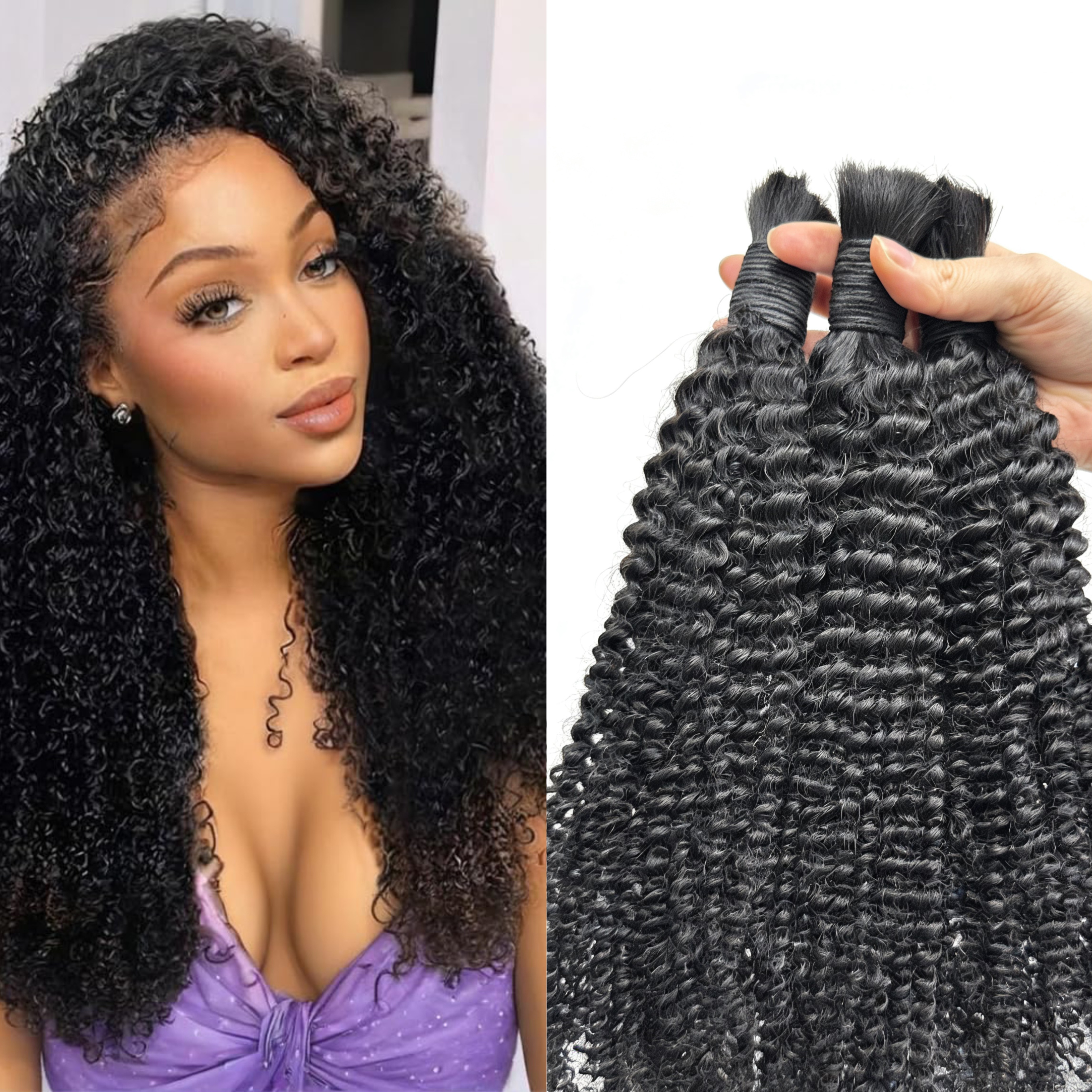 RawDonorsHair In Mink Kinky Curly Human Hair Mink Bulk Deal