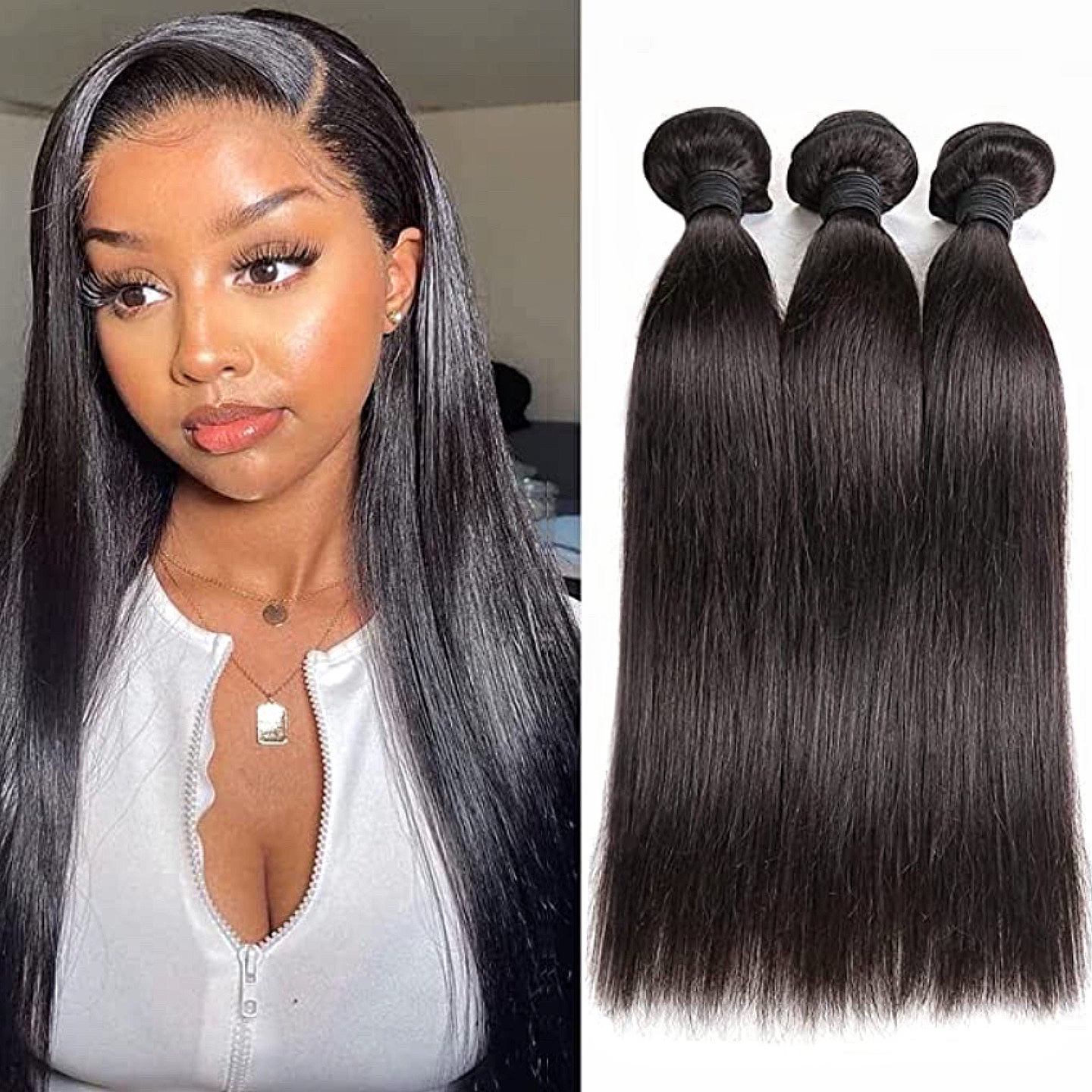 100% Mink Straight Bundle Hair (100g) - Tangle Free Grade 3/4 Bundles