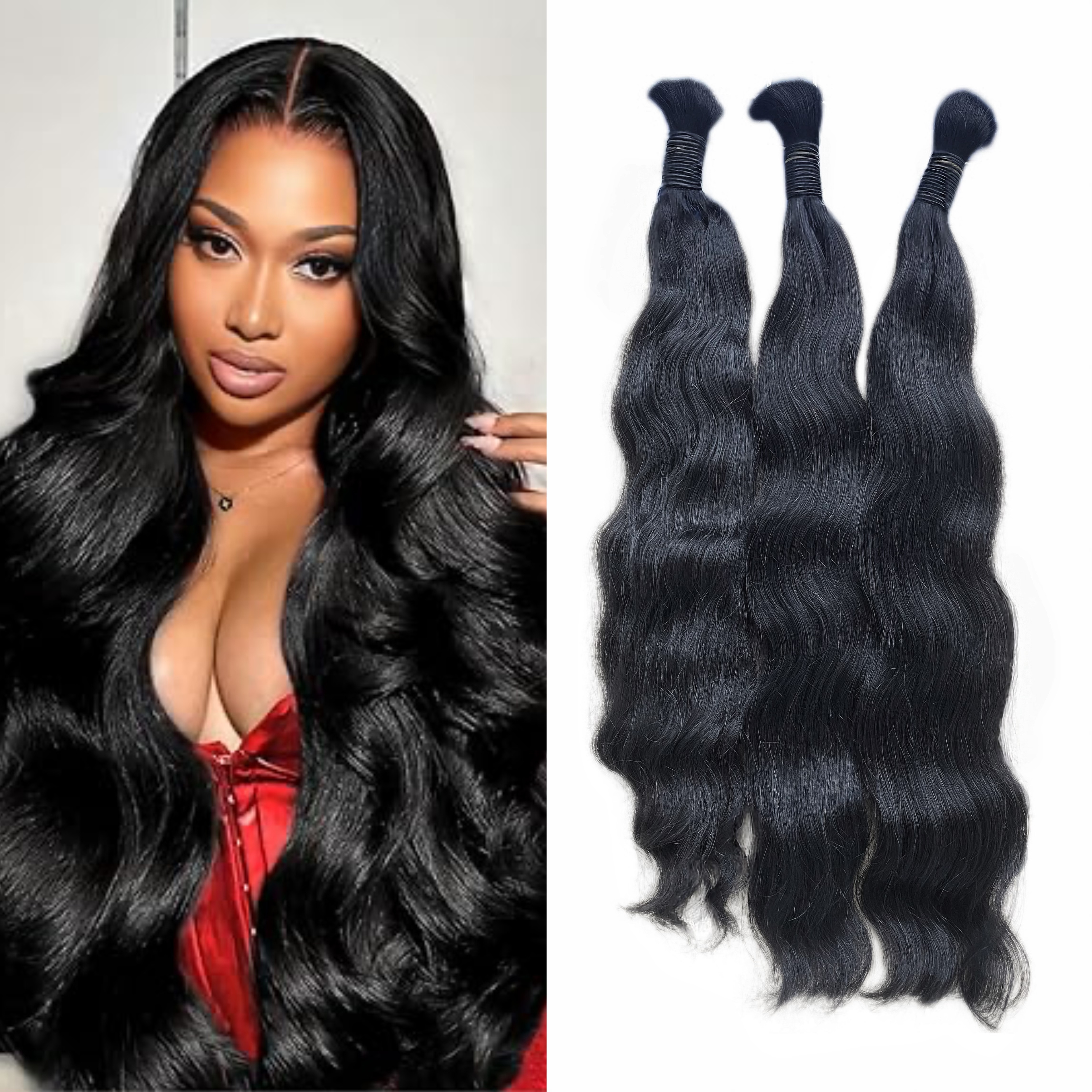RawDonorsHair In Raw Indian Wavy Human Hair Raw Bulk Deal