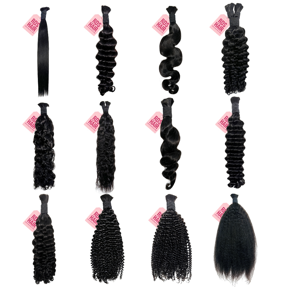Rawdonorshair 1 Mink Bulk Deal for Natural Black All Textures 100% Human Hair No Weft Bulk Hair