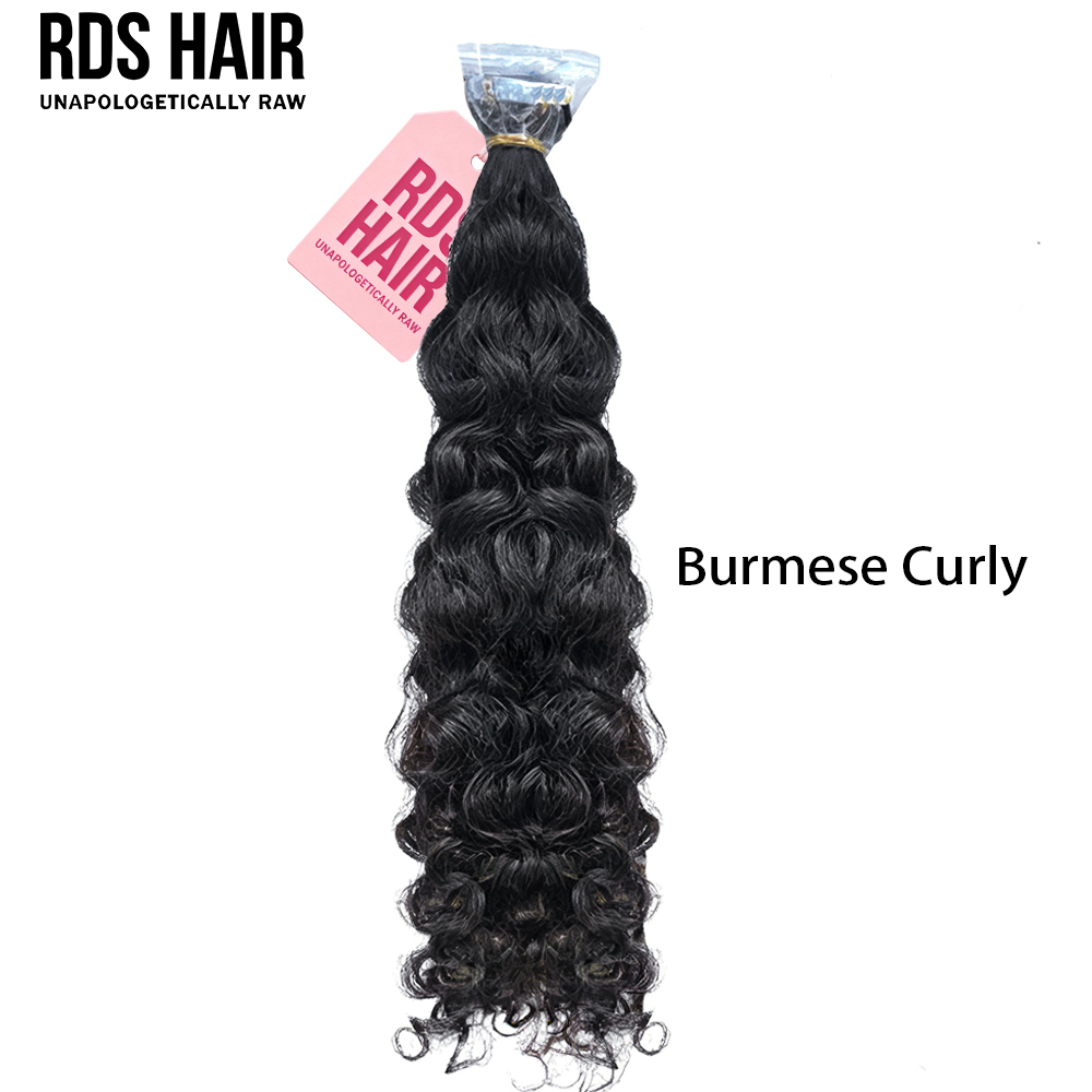 100% Unprocessed Natural Black All Textures Raw Human Hair Tapein (No Weft)