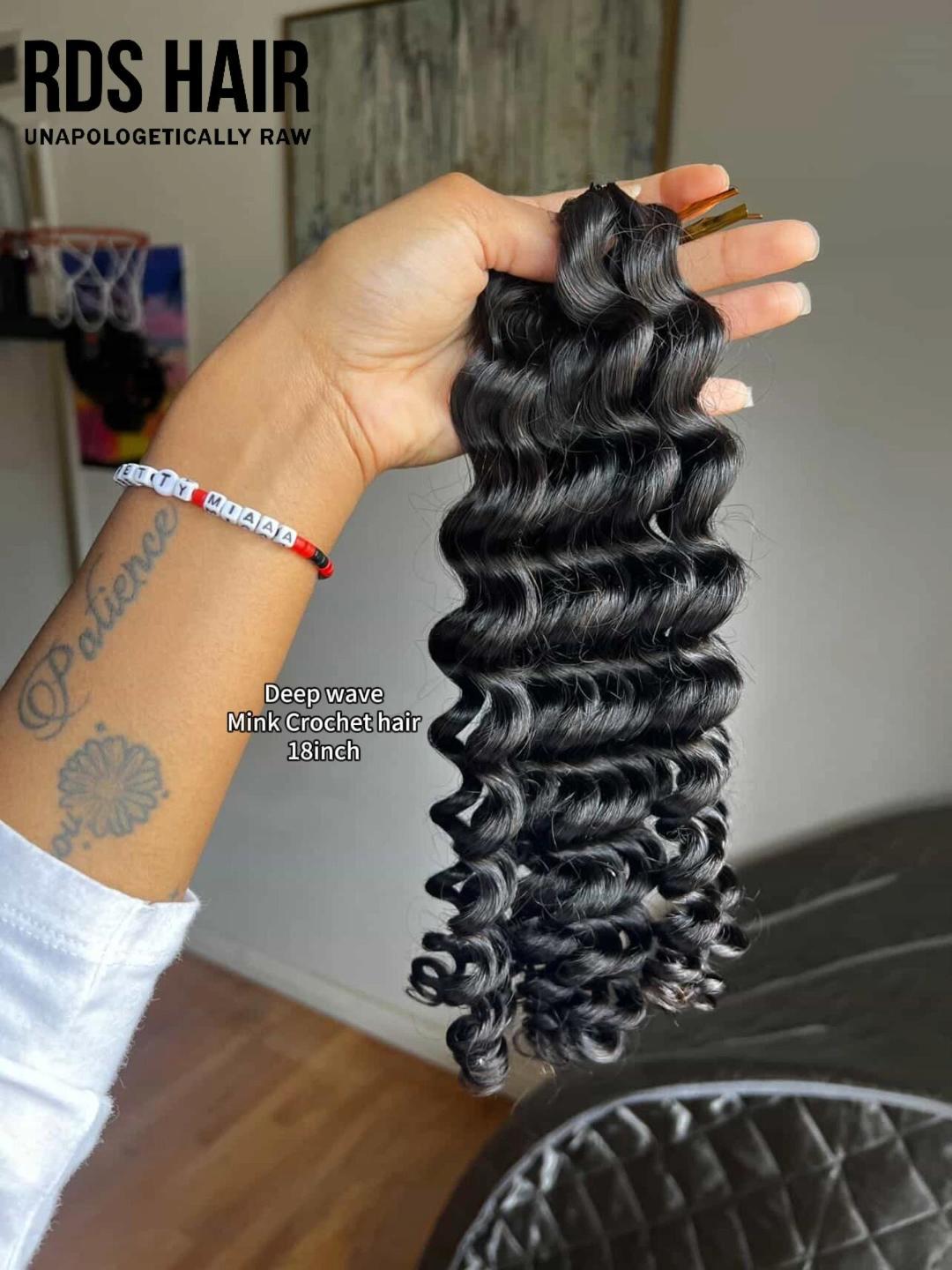 pretty.miaaa【Deep wave Mink Crochet hair 18inch *2】