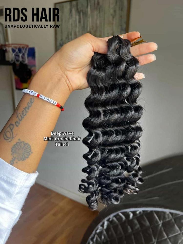pretty.miaaa【Deep wave Mink Crochet hair 18inch *2】