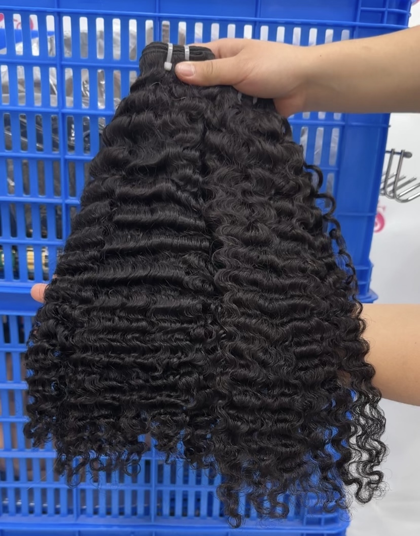 100% Burmese Natural Curly Bundle Hair (100g) - Tangle Free Grade 3/4 Bundles