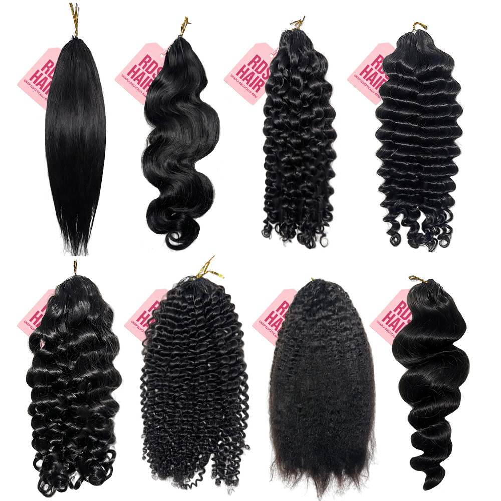 100% Unprocessed Natural Black All Textures Mink Human Hair Crochet hair (No Weft) - For Boho Braids