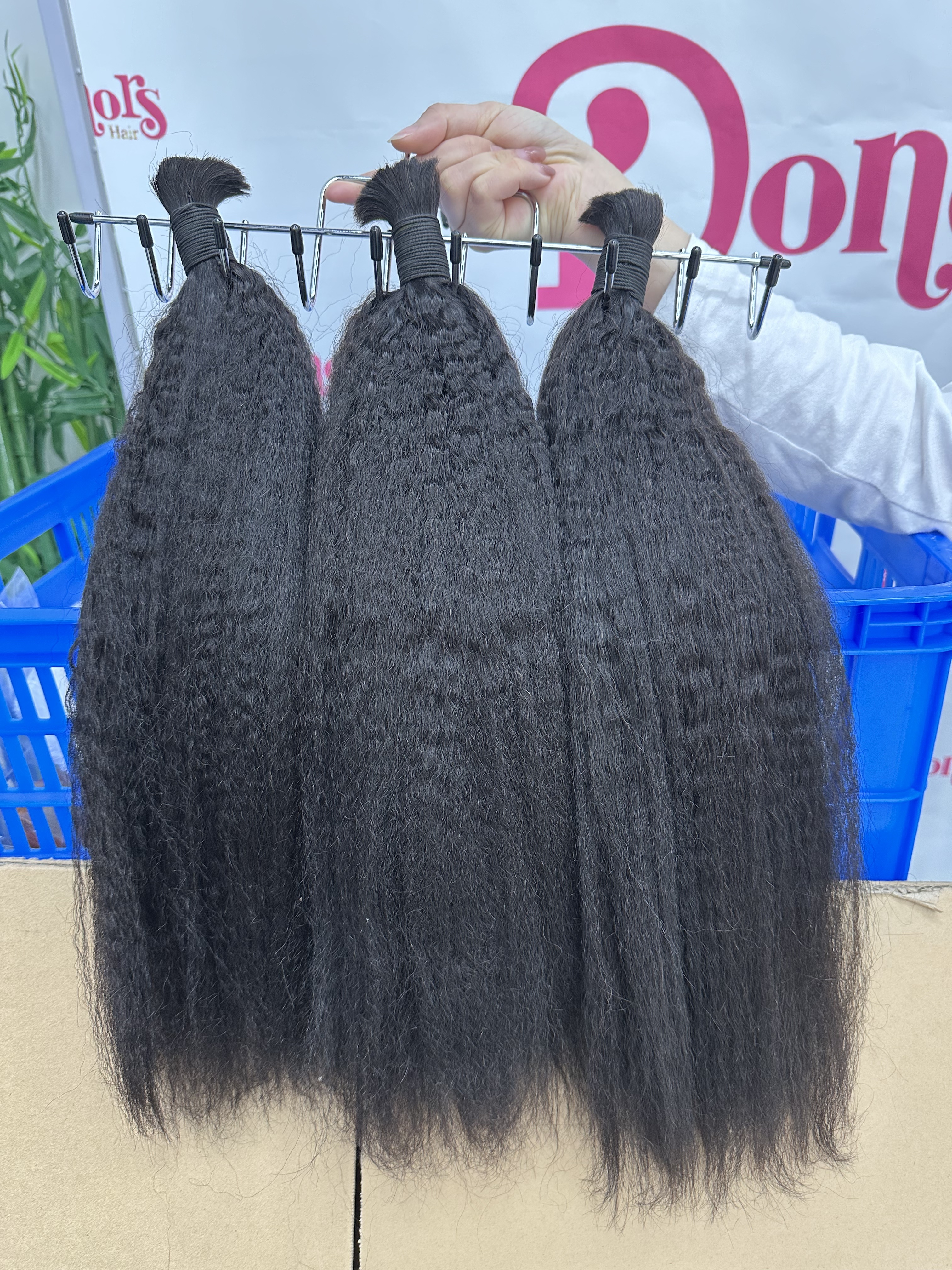 100% Kinky Straight Bulk Hair (100g) - Tangle Free Grade 2/3/4 Bundles