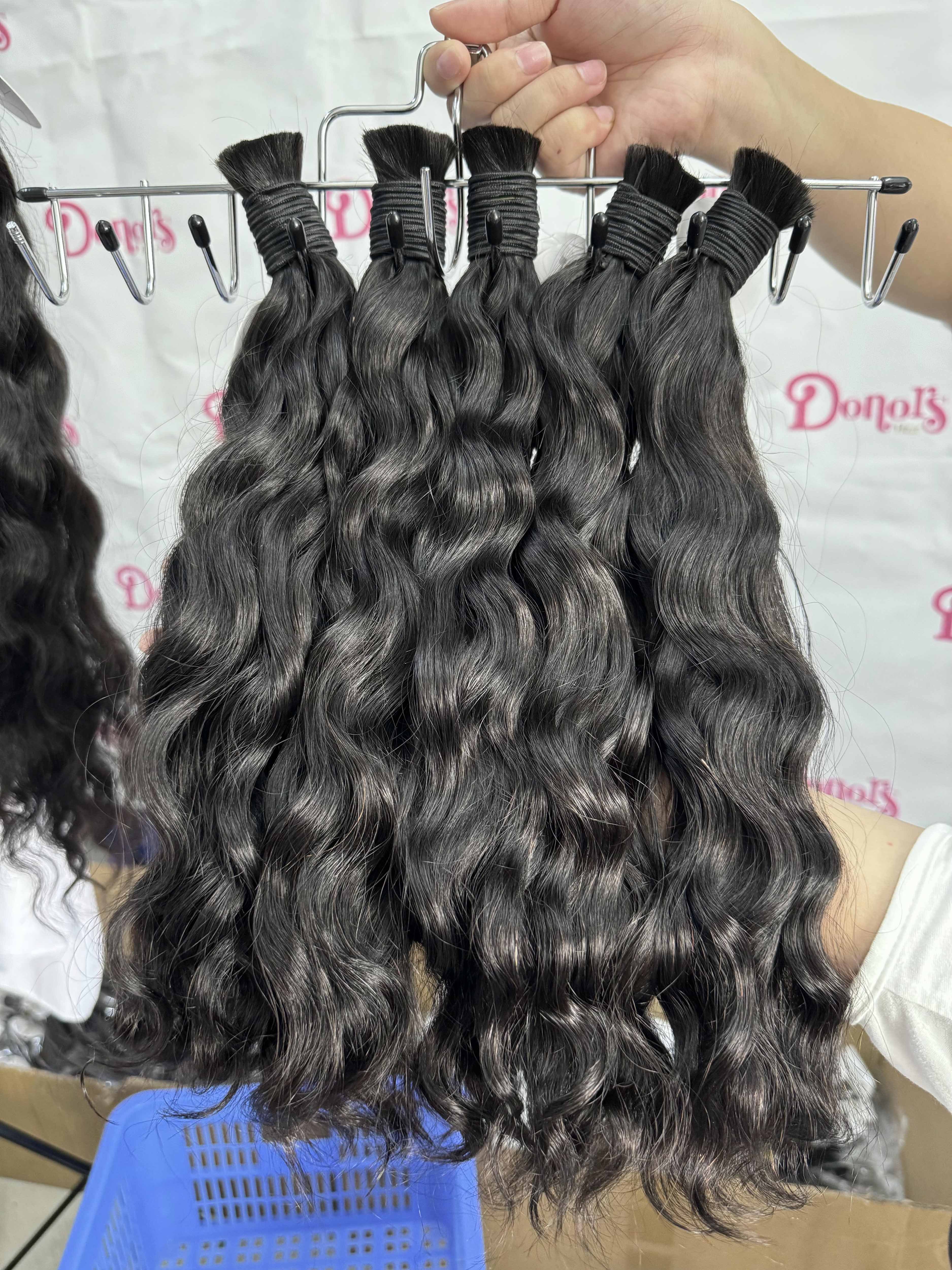 100% Raw Cambodian Wavy Bulk Hair (100g) - Tangle Free Grade 2/3/4 Bundles