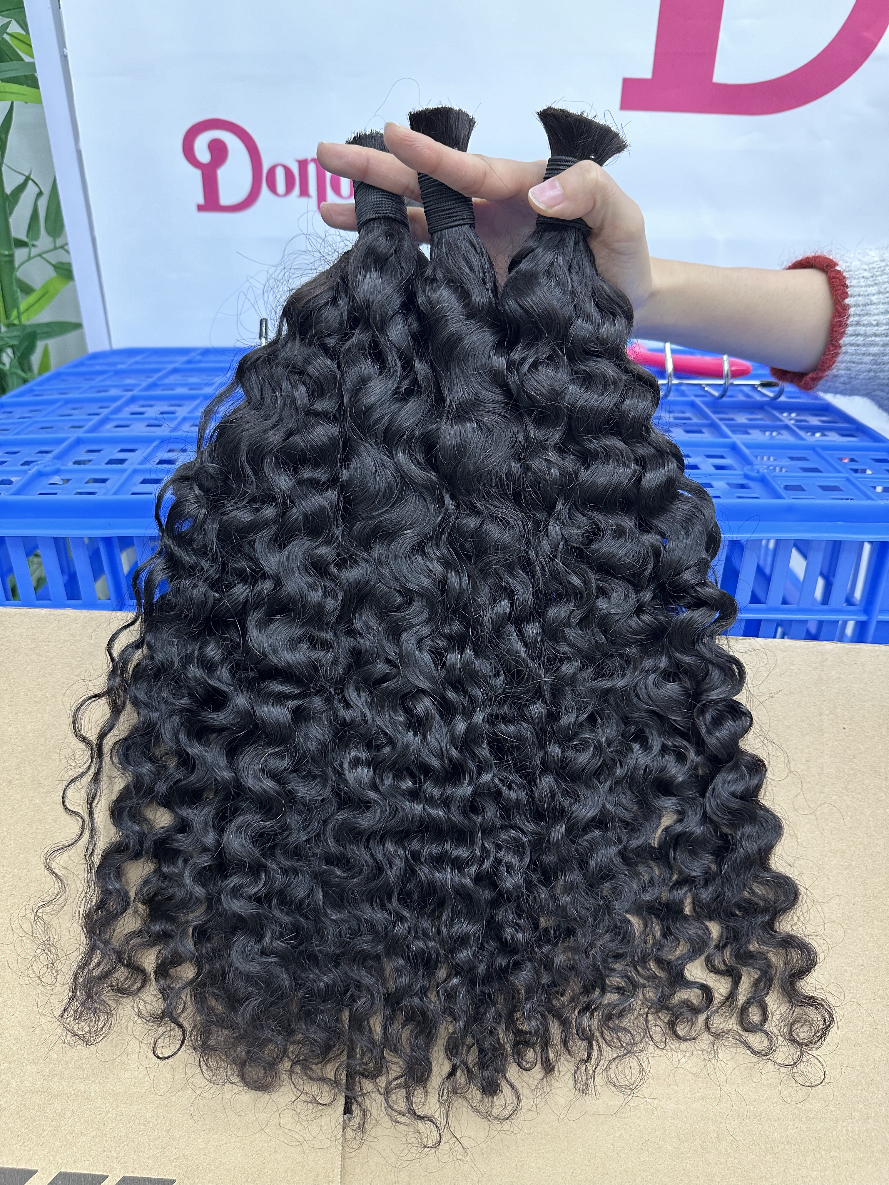 100% Raw Soft curly Bulk Hair (100g) - Tangle Free Grade 2/3/4 Bundles