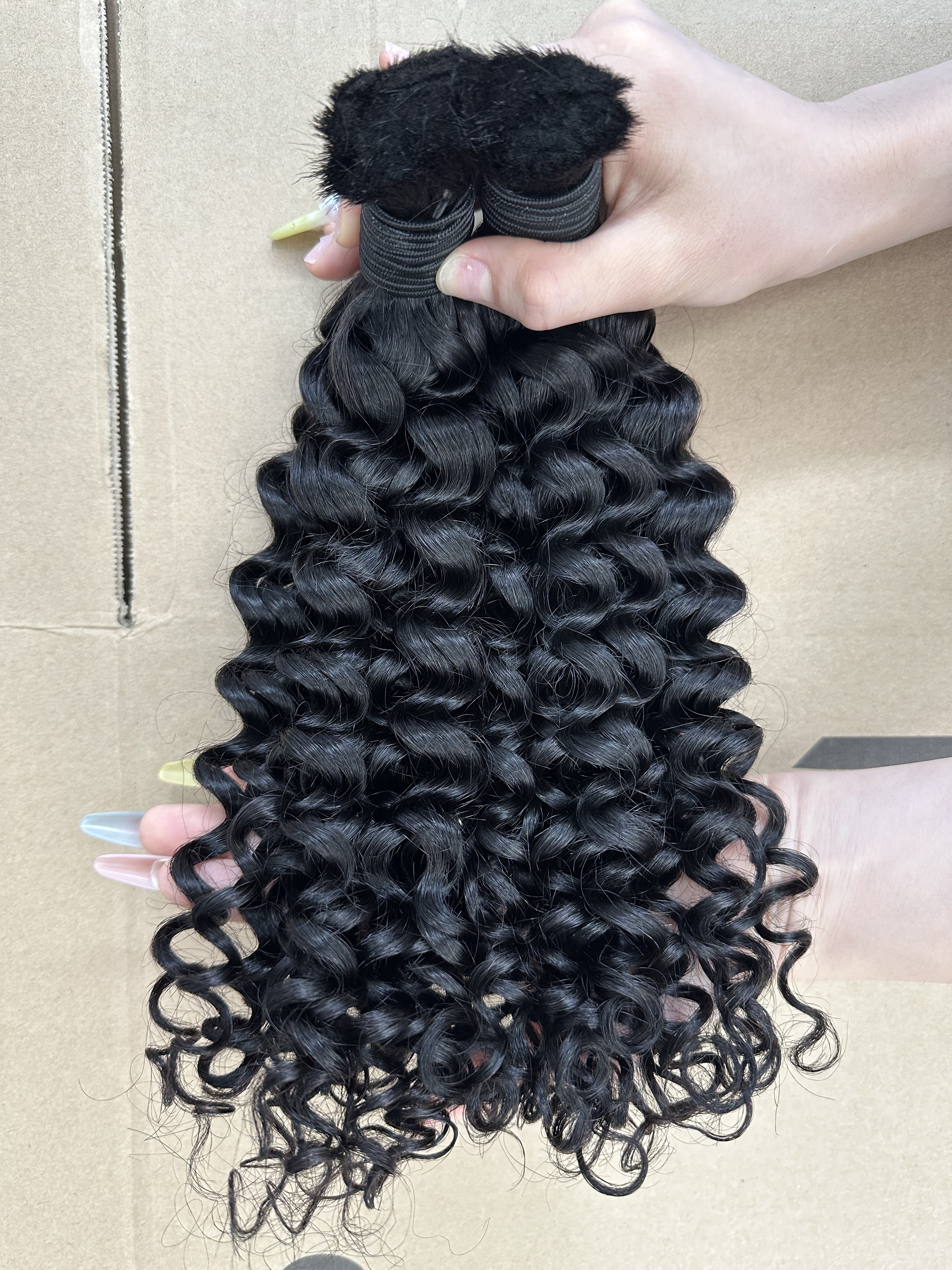 100% Deep Curly Bulk Hair (100g) - Tangle Free Grade 2/3/4 Bundles