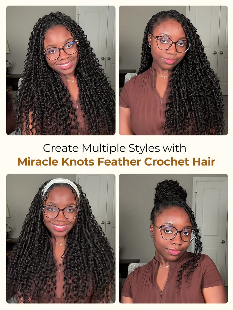 100% Unprocessed Natural Black All Textures Raw Human Hair Crochet hair (No Weft) - For Boho Braids