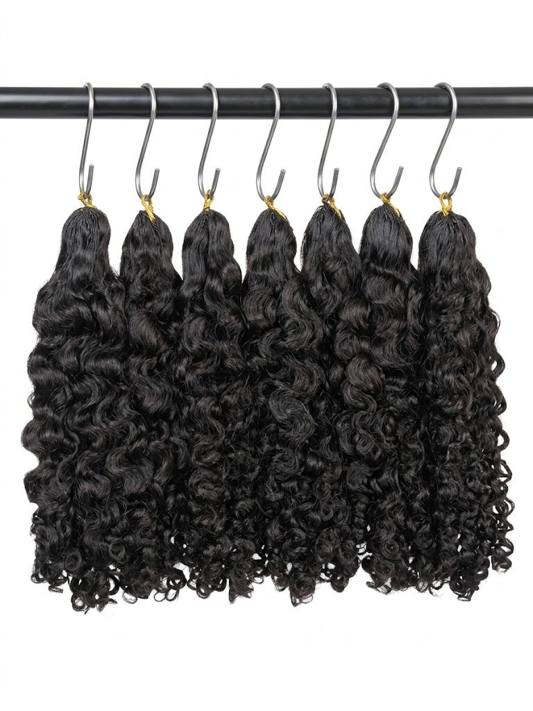 100% Unprocessed Natural Black All Textures Raw Human Hair Crochet hair (No Weft) - For Boho Braids