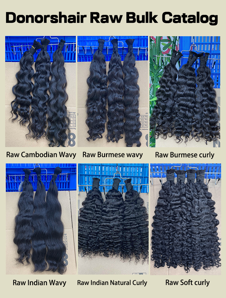 Mink Kinky Curly bulk hair Mink Straight bulk hair