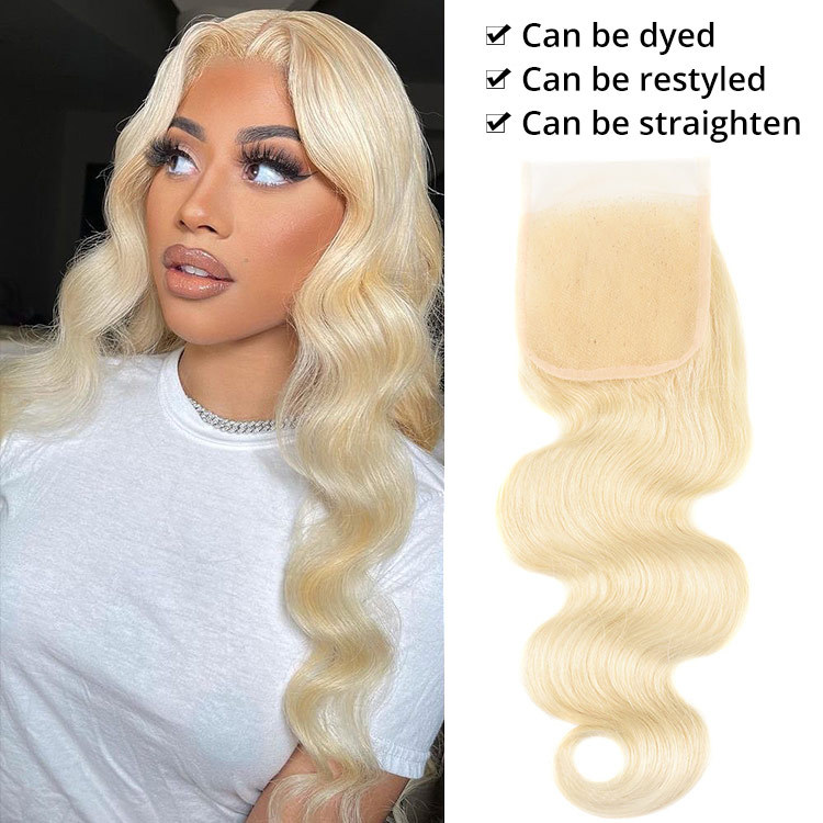 613 Blonde Body Wave 4x4 Inch Transparent Lace Closure