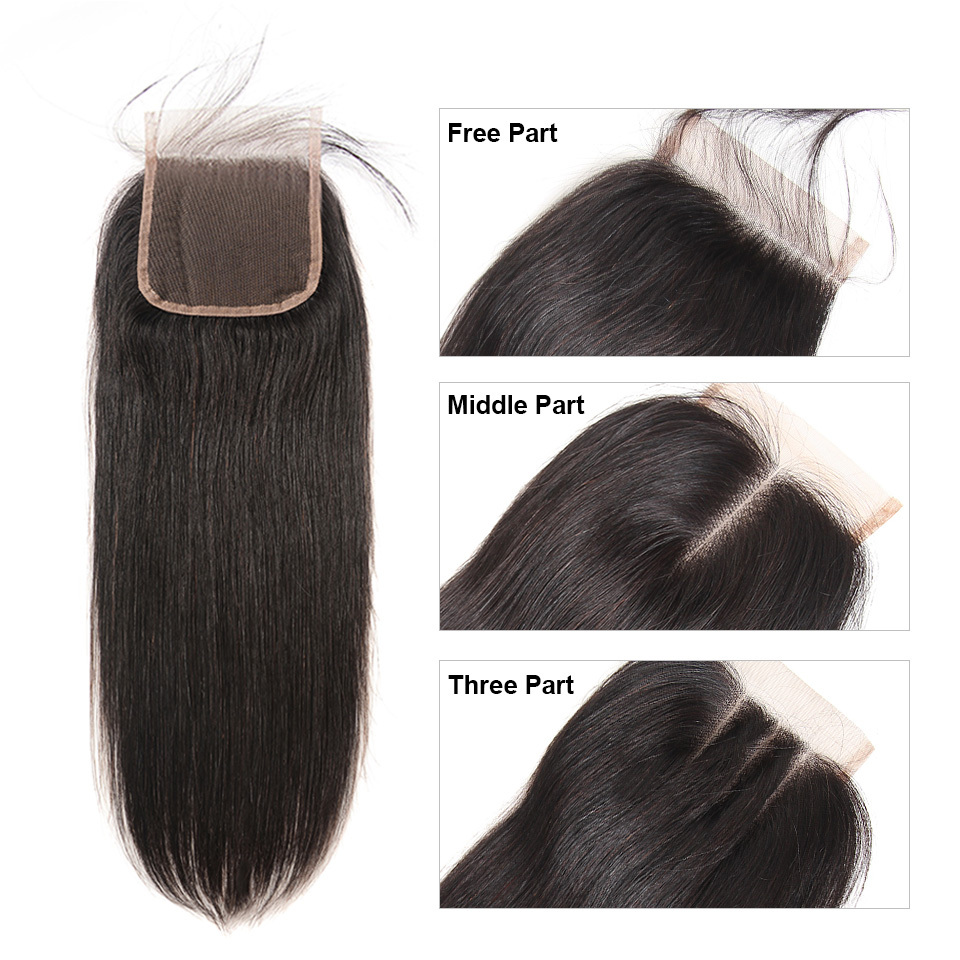 Brazilian Straight Human Hair 4x4 HD Lace Closure 1Pc