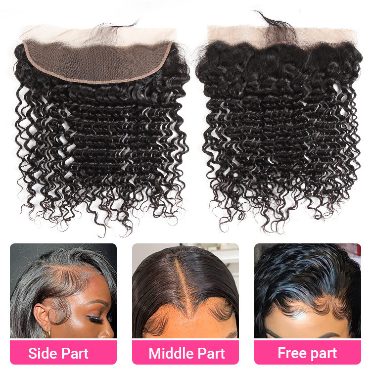100% Brazilian Virgin Hair 13x4 HD  Lace Frontal Deep Wave