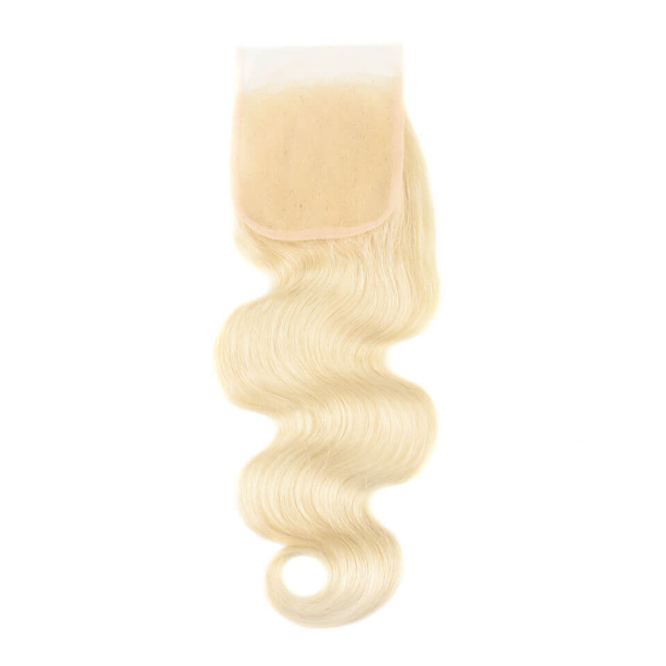 613 Blonde Body Wave 4x4 Inch Transparent Lace Closure