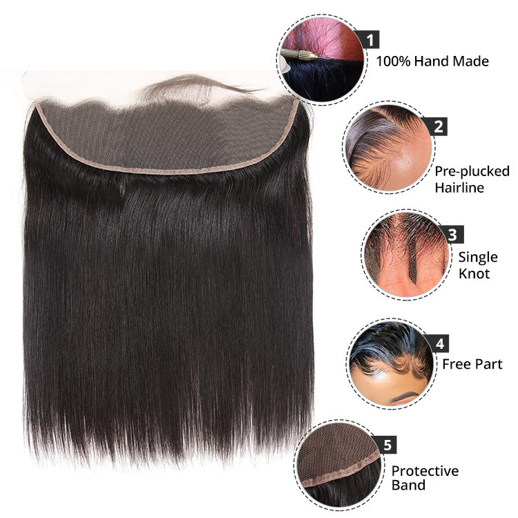 Transparent Invisible Straight Human Hair 13x4 Lace Frontal Flash Sale