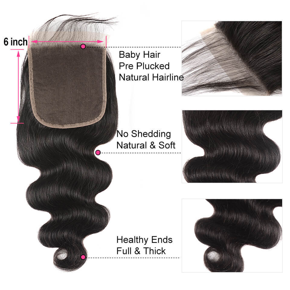 Body Wave Closure 6x6 Lace Closure Hair Human Hair Closure