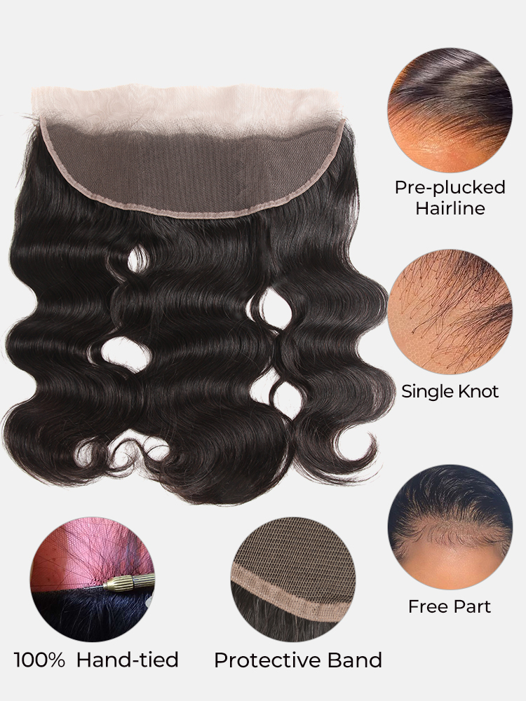HD Lace Frontal Closure 13x4 Lace Brazilian Virgin Human Hair Body Wave