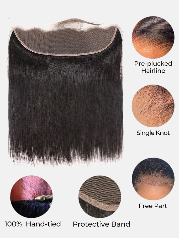 Brazilian Straight Virgin Hair 13x4 HD Lace Frontal