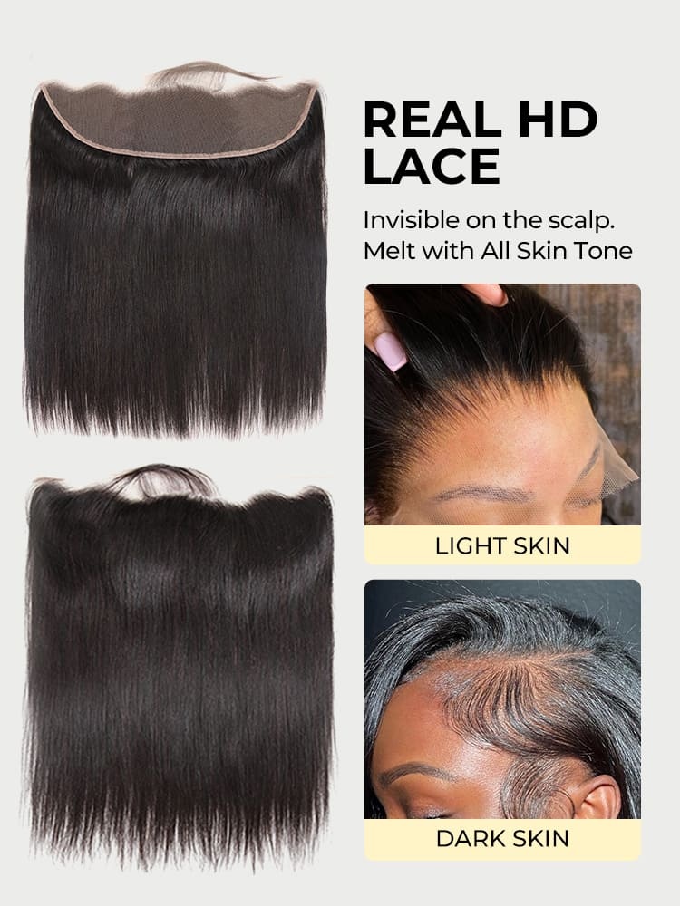 Brazilian Straight Virgin Hair 13x4 HD Lace Frontal