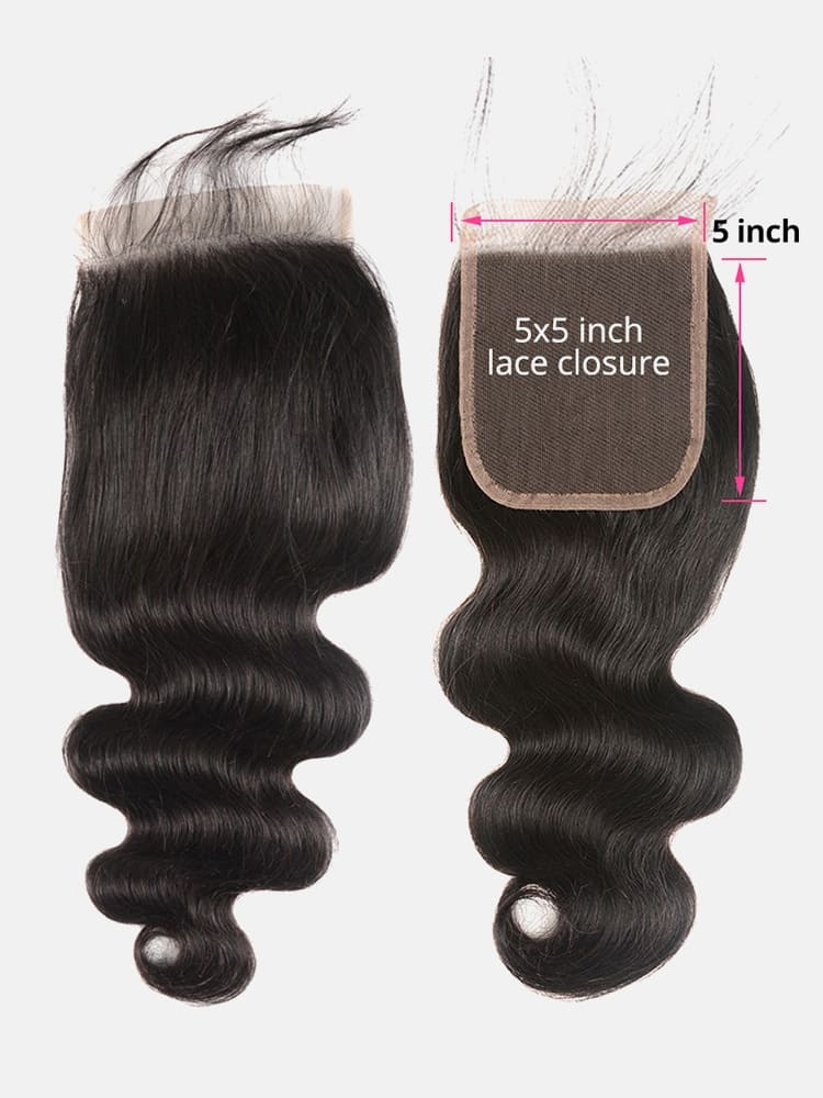 Brazilian Body Wave 5x5 HD Lace Closure Human Hair Swiss Lace Closure With Bleached Konts