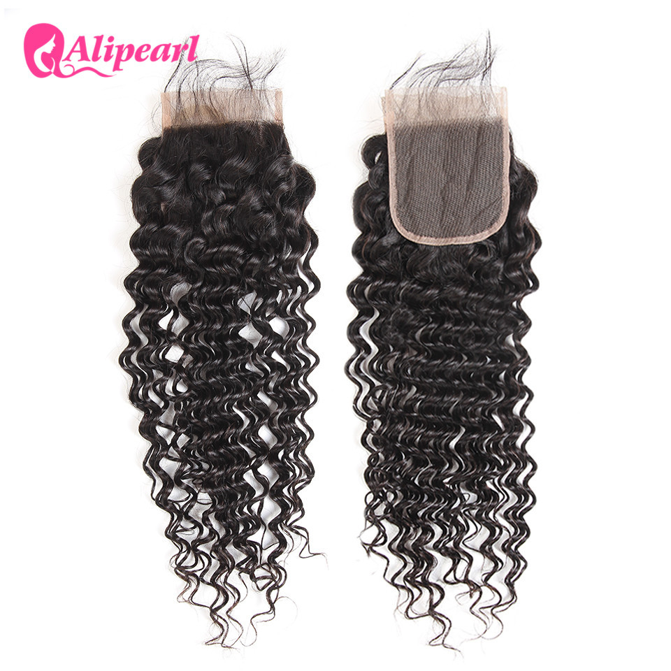 Deep Wave Brazilian Virgin Hair 4x4 HD Lace Closure