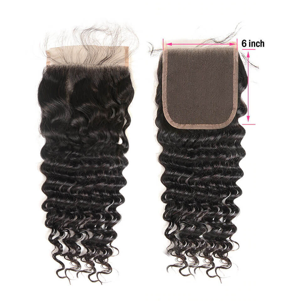 Deep Wave Closure 6x6 Closure Real Human Hair Thin LY HD Lace Closure